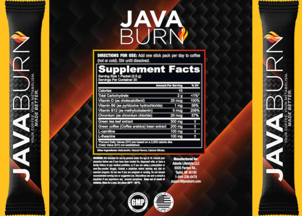 java burn supplement facts